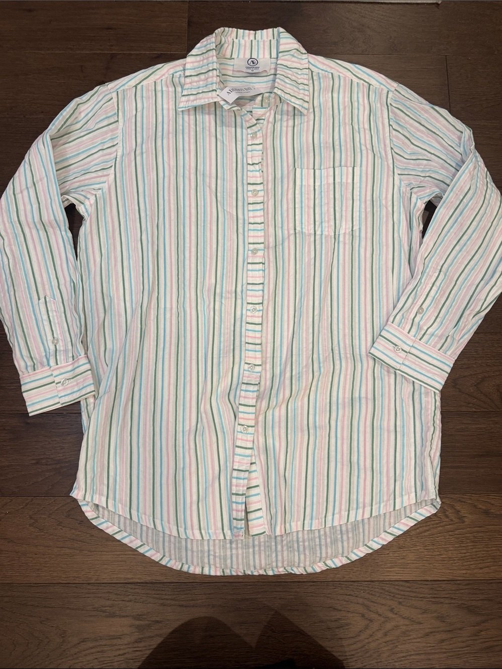 Addison Bay Pastel Stripes Naples Shirt Dress Size Medium NWT - C30-087